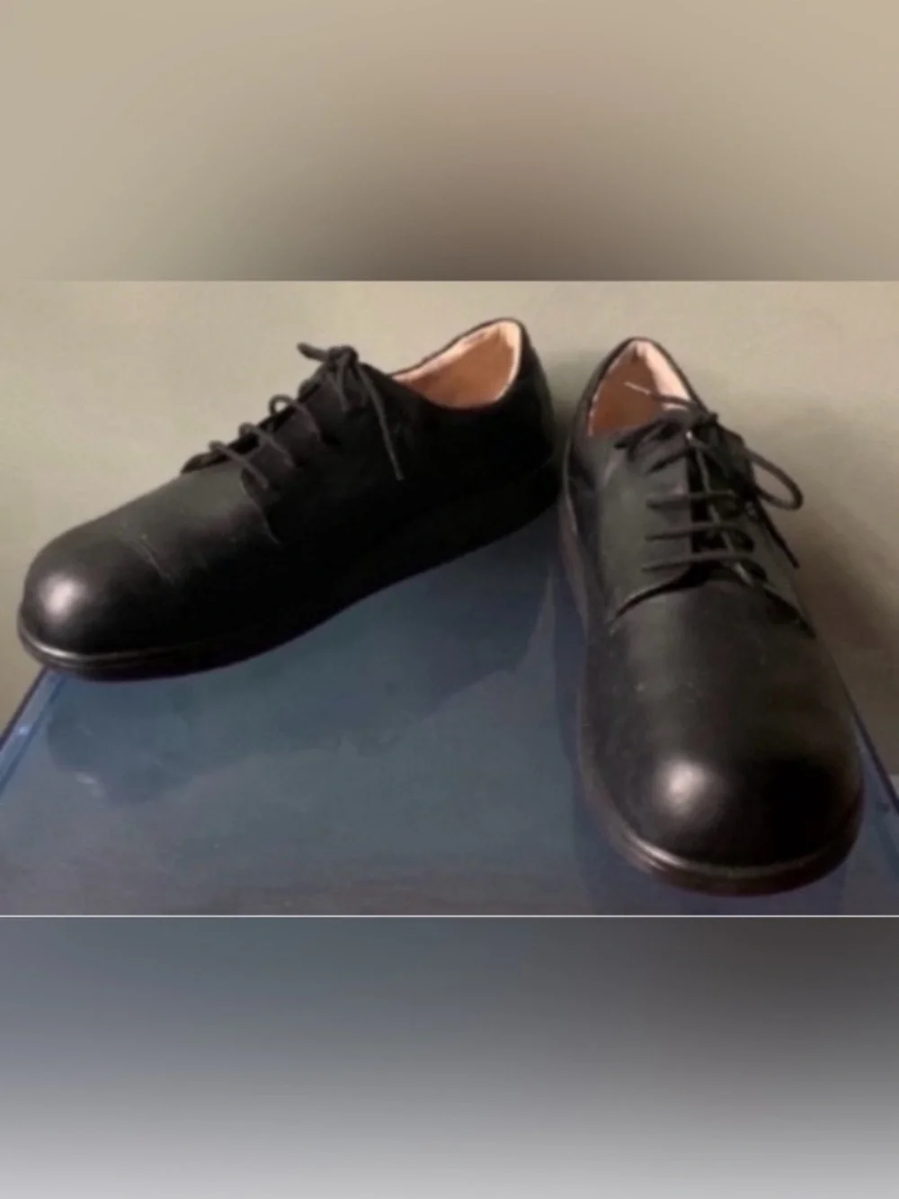 Finn Comfort Black Leather Lace-Up Shoes  Size 11.5 Wide